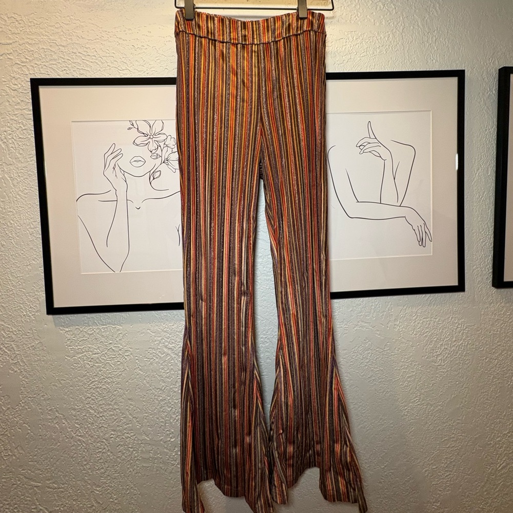 Cider Multicolor Striped Flare Pants